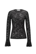 Tessuto Poliestere Maglie Lunghe Top Elegante Pannello di Pizzo