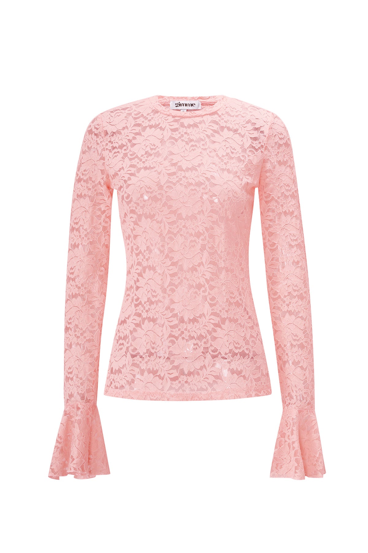 Tessuto Poliestere Maglie Lunghe Top Elegante Pannello di Pizzo