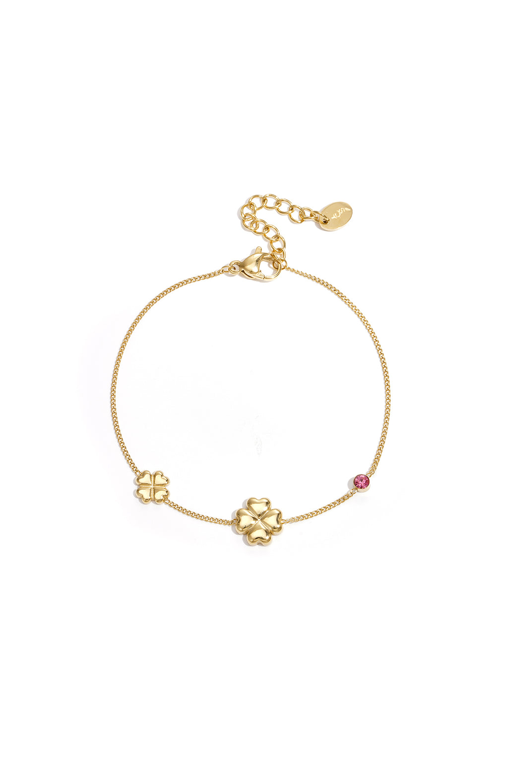 Bracciale con trifogli e pietre colorate