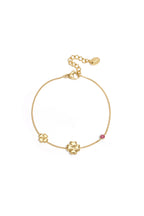 Bracciale con trifogli e pietre colorate