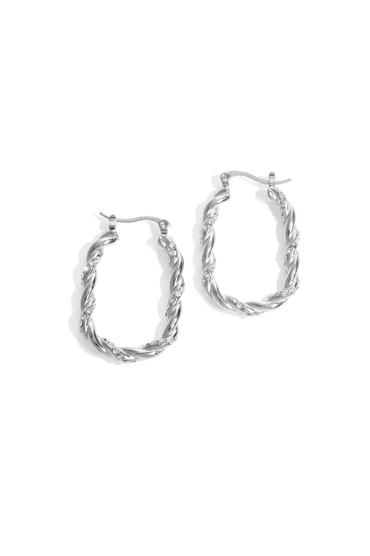 Orecchini a cerchio Twisted Sparkle