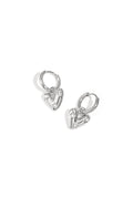 Orecchini con pendente a forma di cuore e zircone