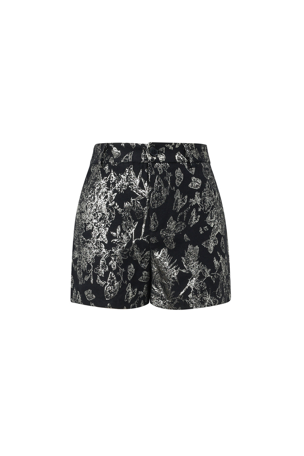 Shorts Donna in Fibra di Poliestere Tessuta Stampa Fiorita Elegante