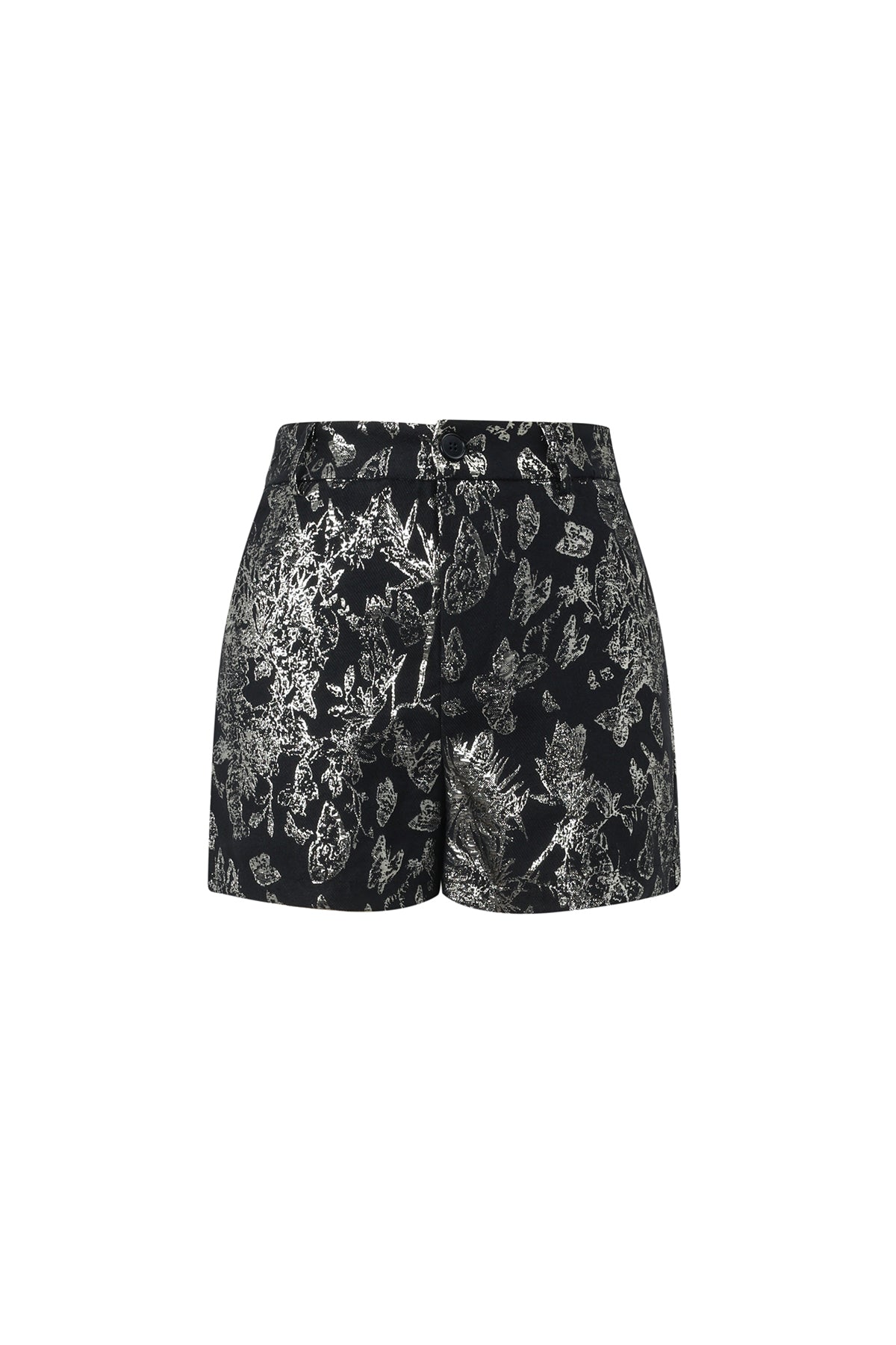 Shorts Donna in Fibra di Poliestere Tessuta Stampa Fiorita Elegante