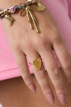 Anelli minimalisti in acciaio inossidabile a forma di cuore, casual, quotidiani, semplici, gioielli da donna