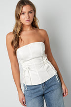 Cotone Tessuto Top Jeans Donna Elegante Colore Puro Primavera/Estate
