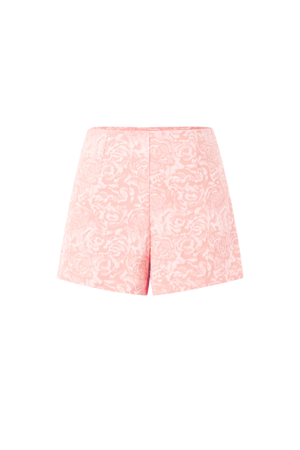 Shorts Donna in Fibra di Poliestere Tessuta Stampa Fiorita Elegante