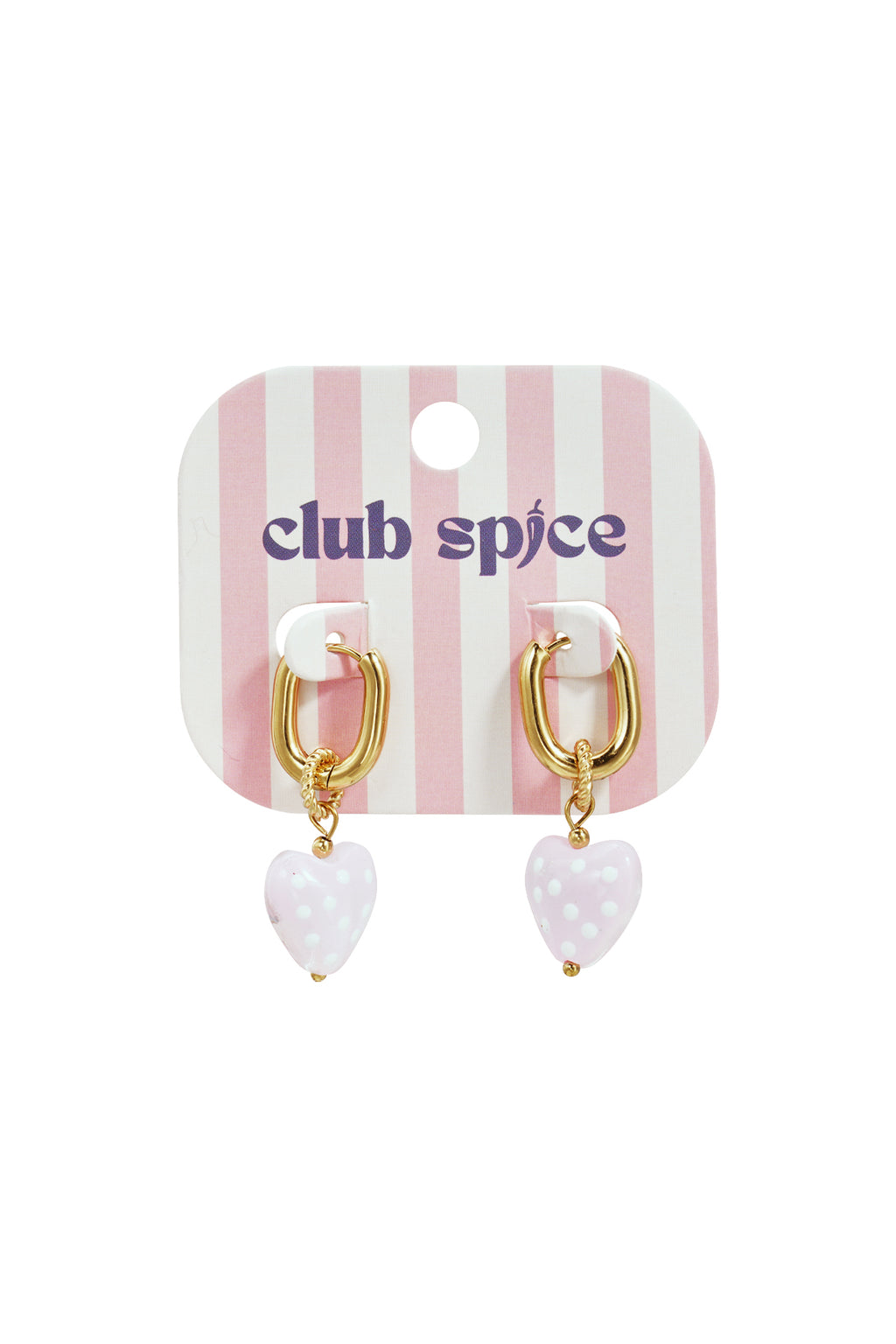 Orecchini con cuori pendenti a pois