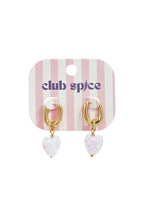 Orecchini con cuori pendenti a pois