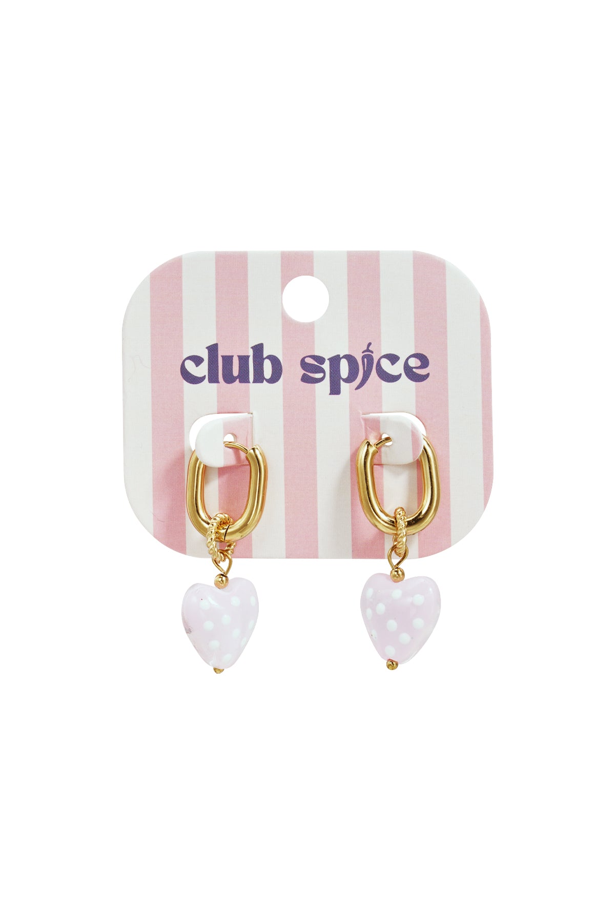 Orecchini con cuori pendenti a pois