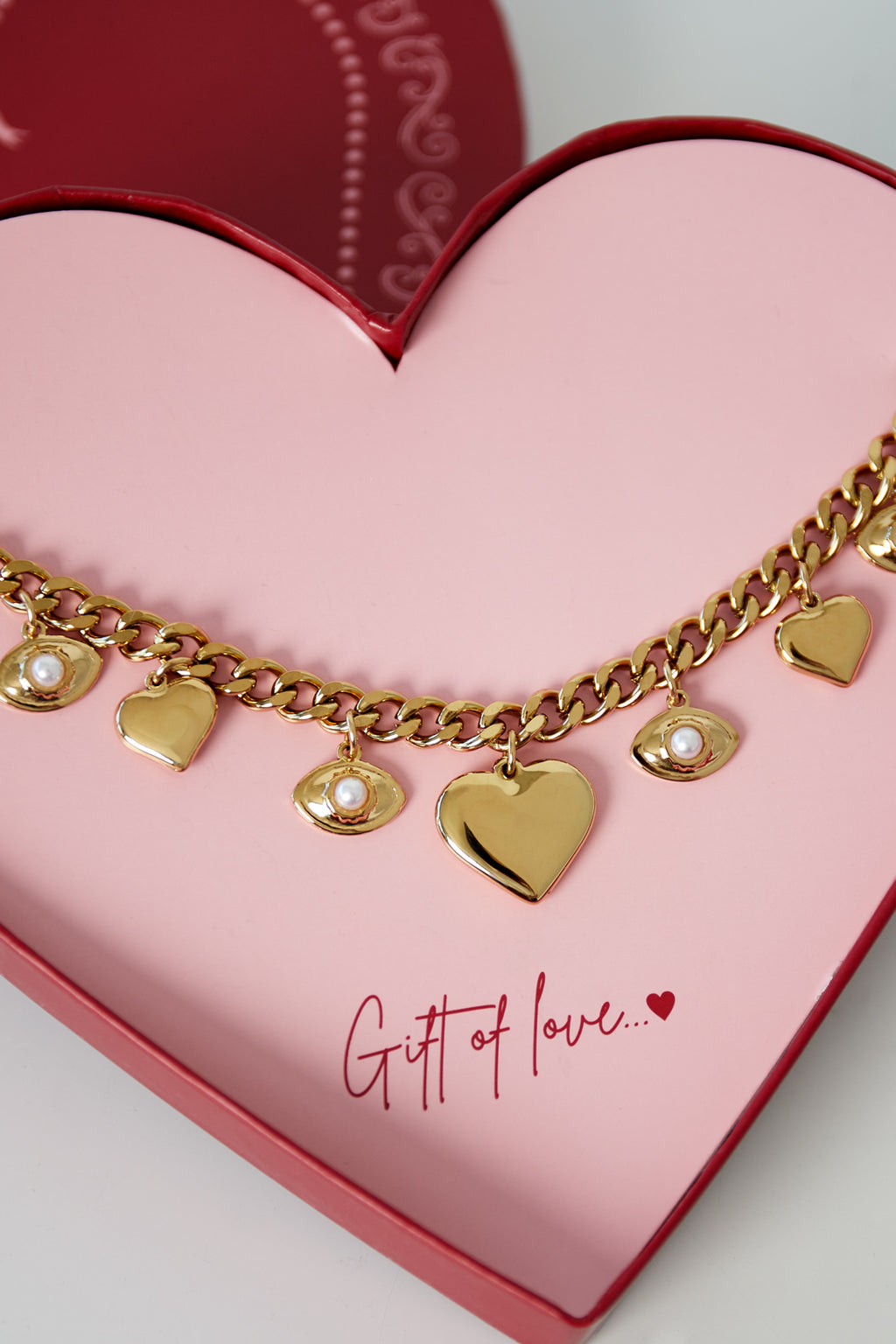collana con gli occhi puntati su di te in acciaio inossidabile