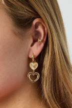 Orecchini a cerchio in acciaio inossidabile con cuore, serie Daily Daily Simple, gioielli da donna