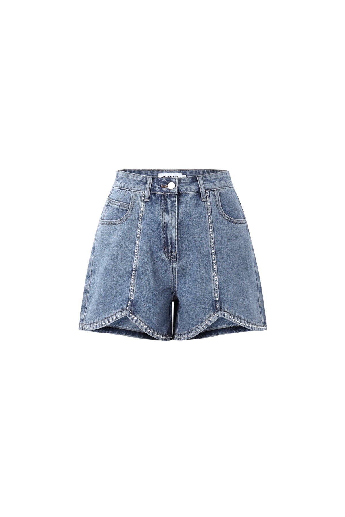 Pantaloncini in denim con strass