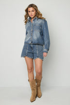 Pantaloncini in denim con strass