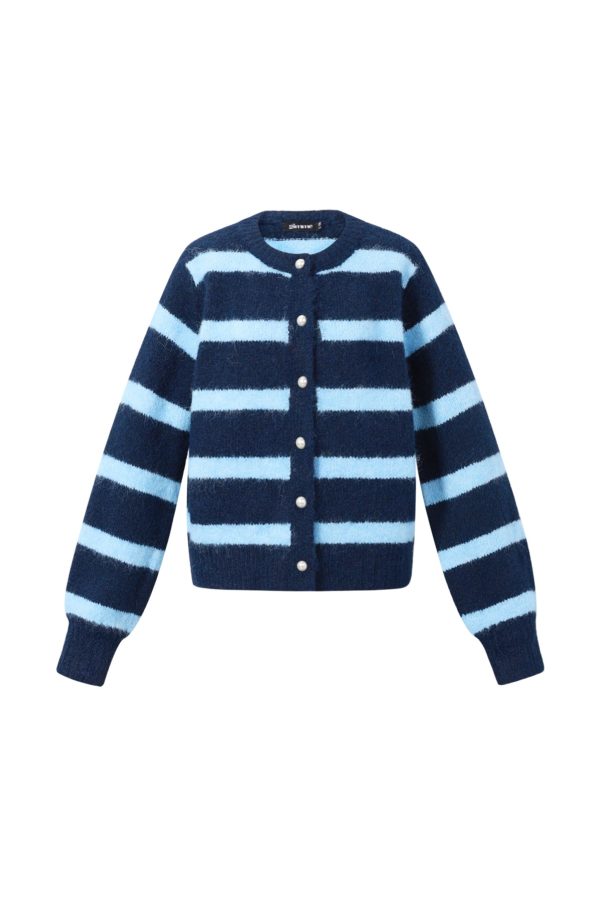 Cardigan Donna in Fibra di Poliestere Maglia Stile Casual a Righe