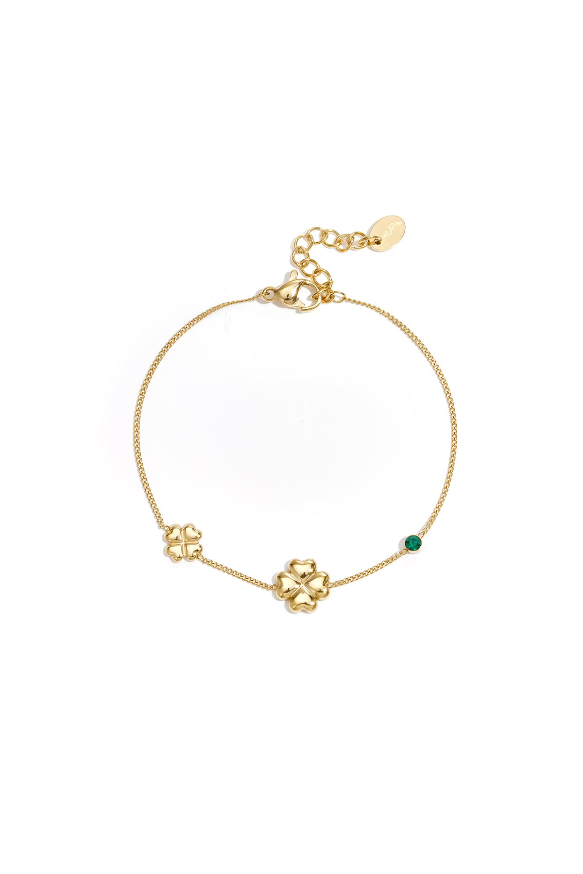 Bracciale con trifogli e pietre colorate