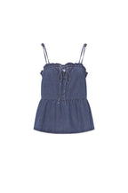 Tessuto Jeans Donna Top Casual Primavera/Estate Colore Puro
