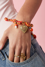 Braccialetti con ciondoli in corda, serie casual, romantici, a forma di cuore, gioielli da donna