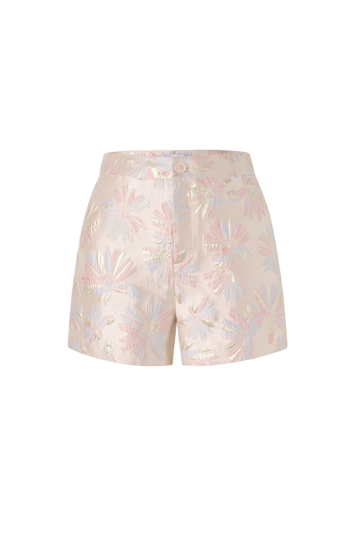 Shorts da Donna in Fibra di Poliestere Tessuta Stampa Floreale Elegante