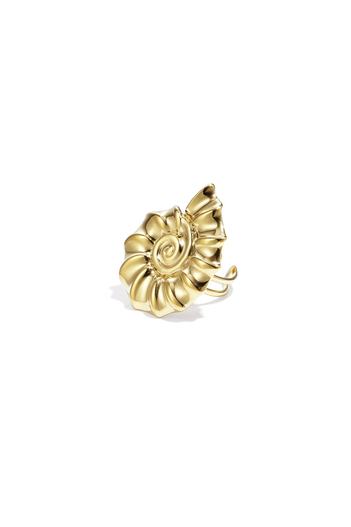Anello con conchiglia a spirale