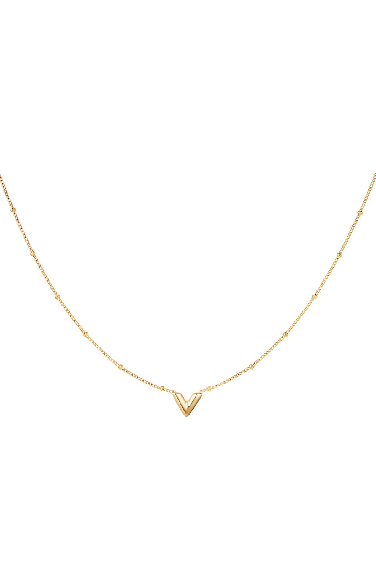 Collana a V in acciaio inossidabile Gold Stainless Steel