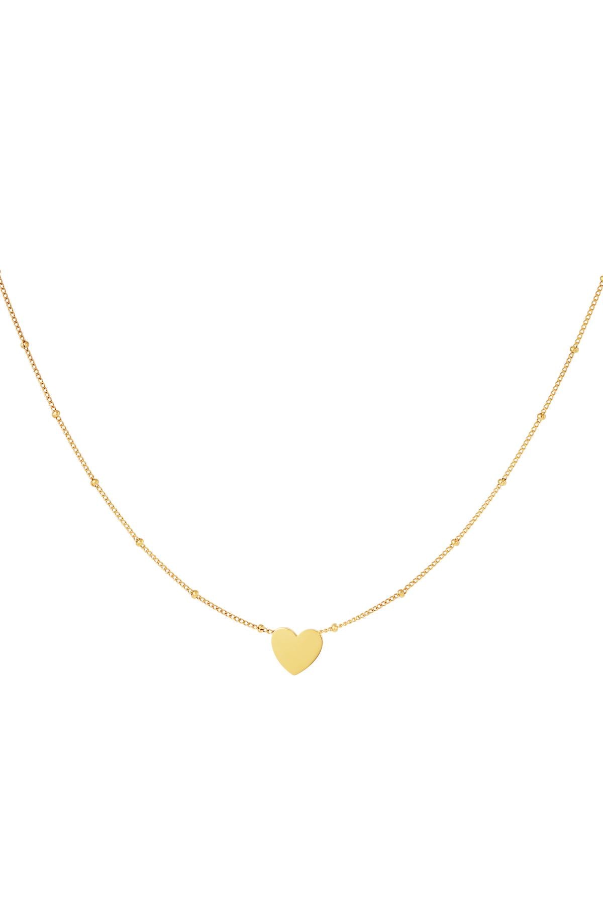Cuore di collana minimalista Gold Stainless Steel