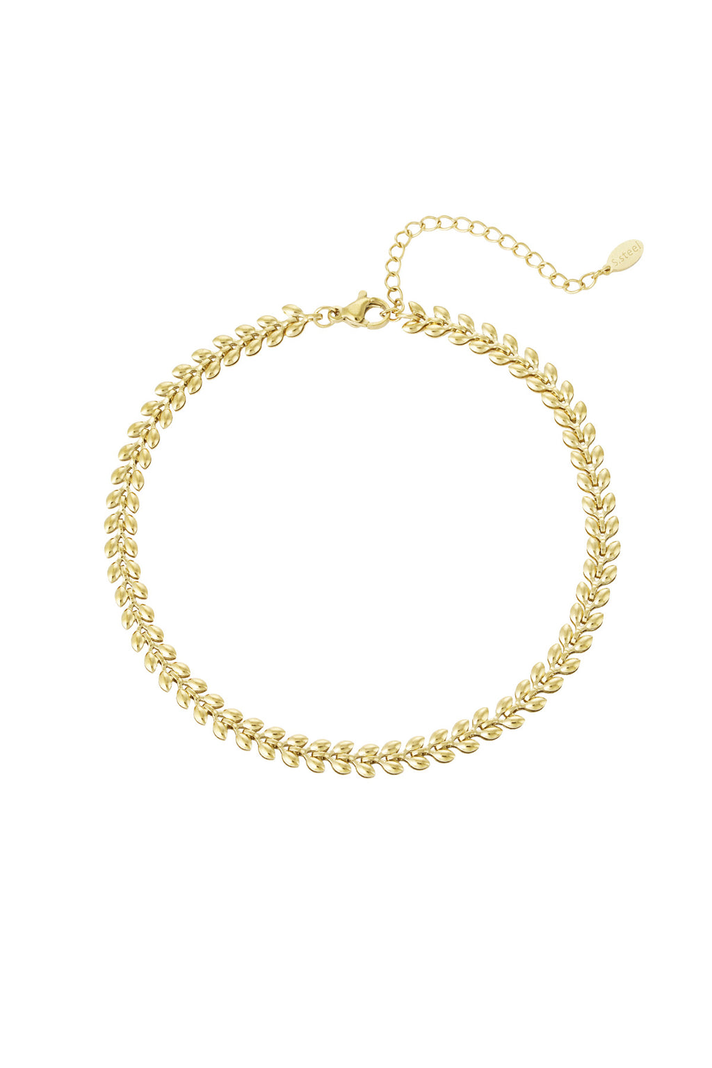 Cavigliera di foglie Gold Stainless Steel