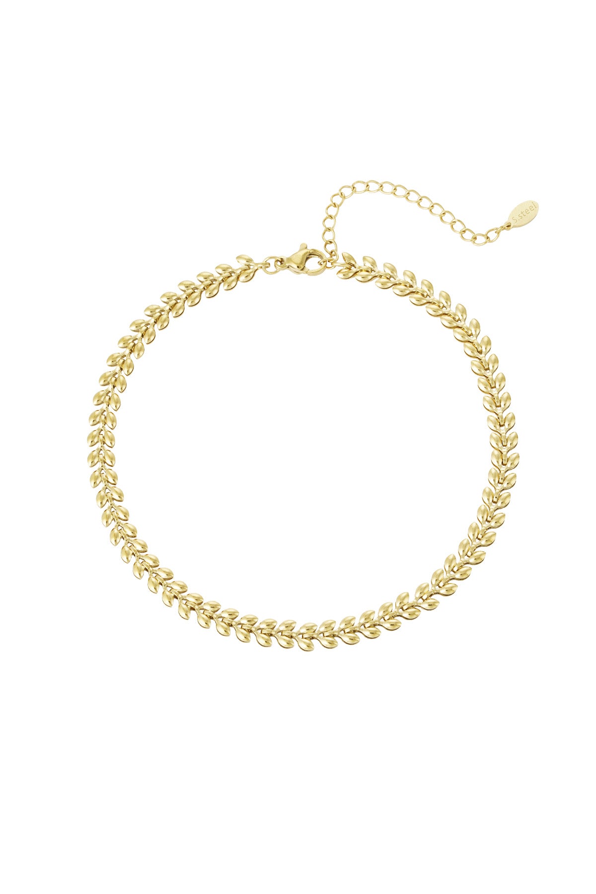 Cavigliera di foglie Gold Stainless Steel