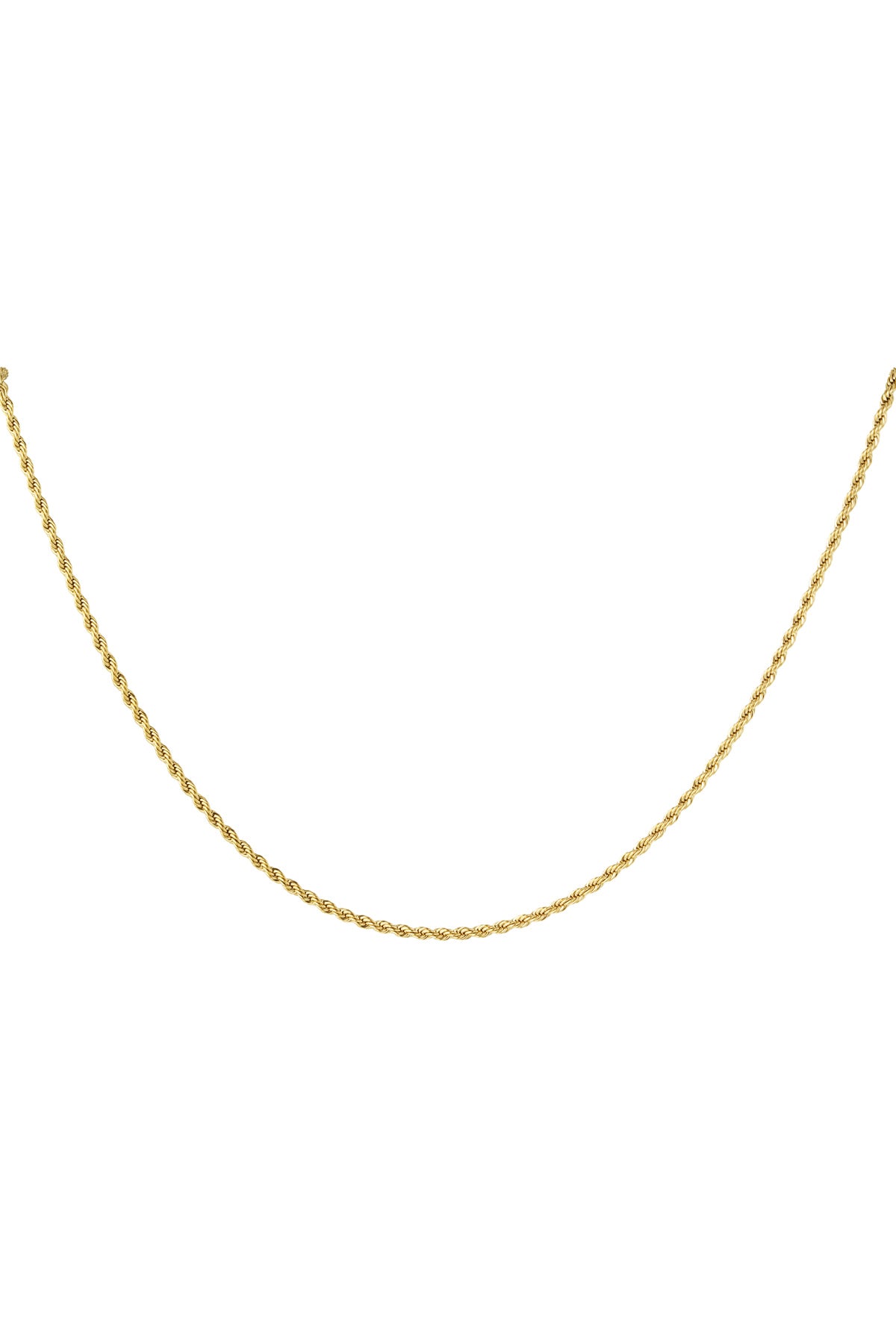 Collana unisex intrecciata corta - Colore oro-2.0MM