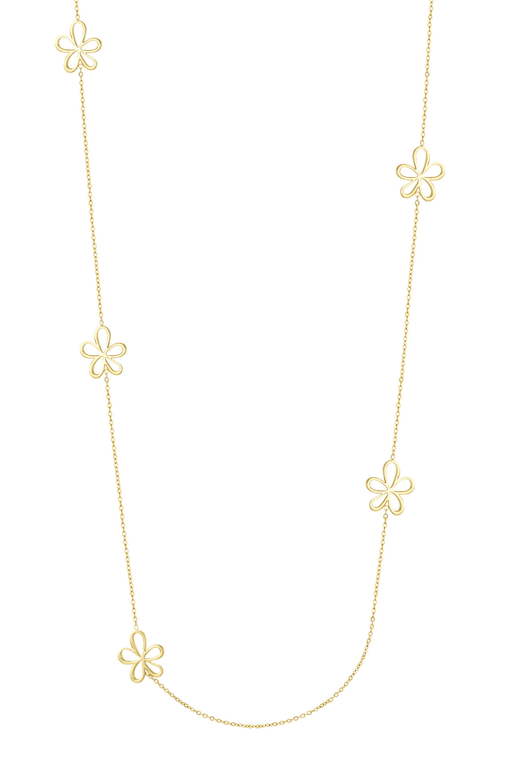 collana lunga con ciondoli a fiore