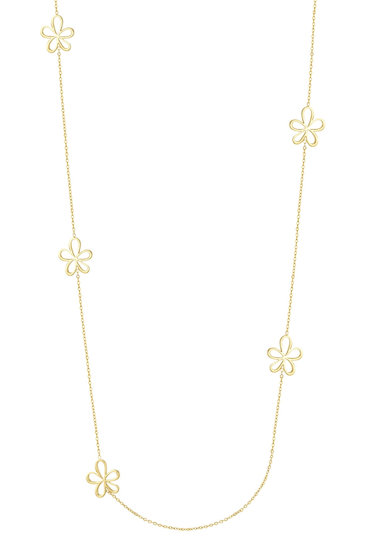 collana lunga con ciondoli a fiore