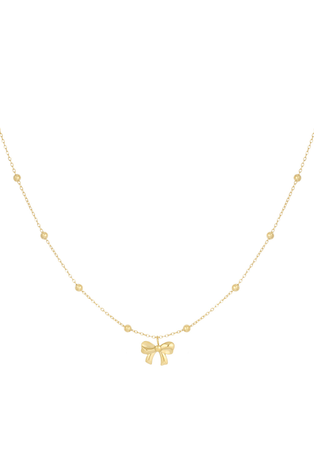 collana con palline e fiocco