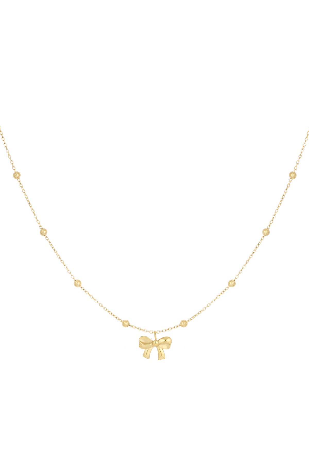 collana con palline e fiocco