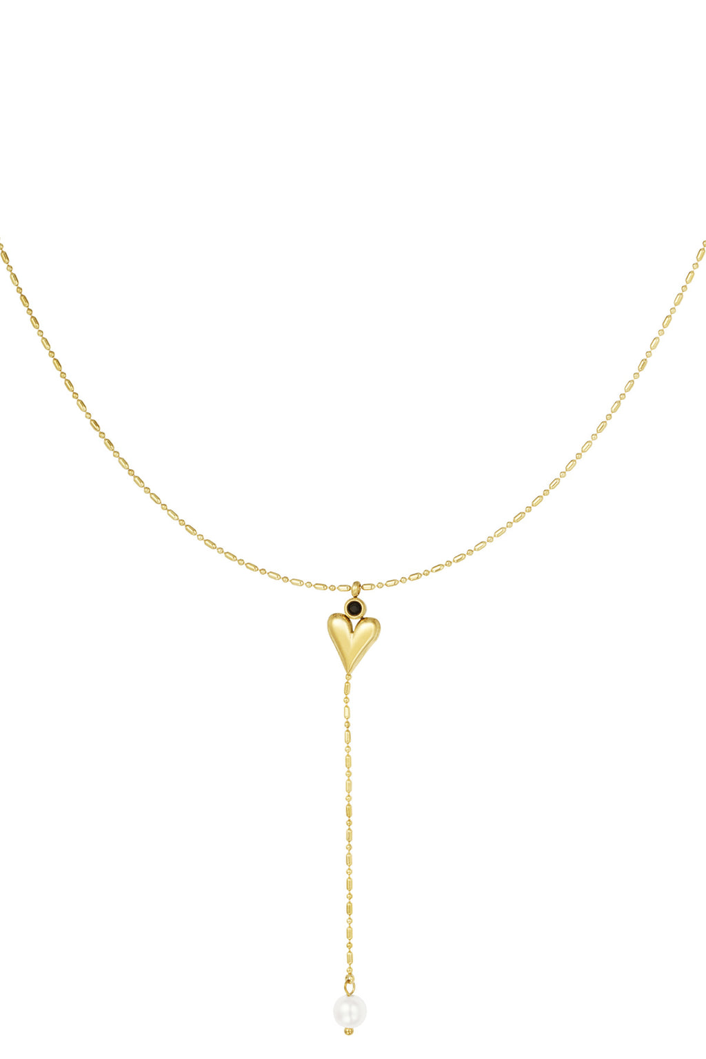 collana classica con cuore e perle
