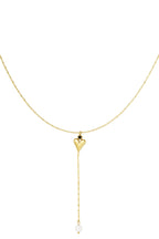 collana classica con cuore e perle