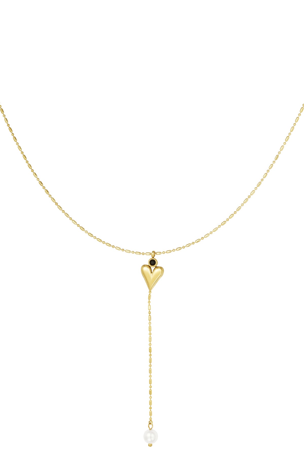 collana classica con cuore e perle
