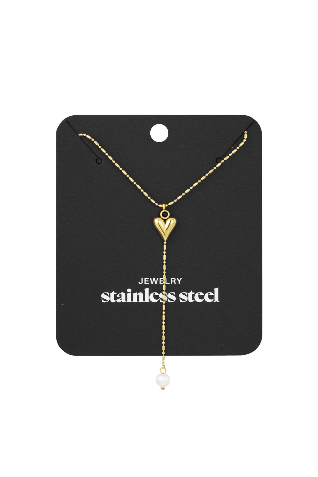 collana classica con cuore e perle