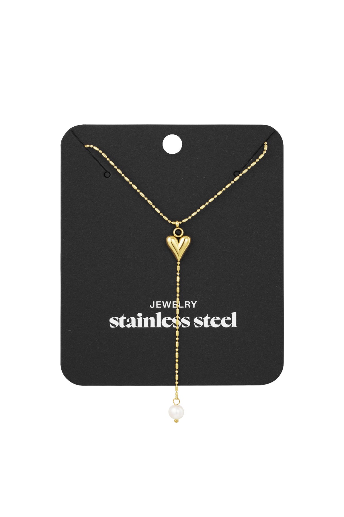 collana classica con cuore e perle