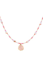Collana di perline rosa - Colore rosa e oro