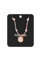 Collana di perline rosa - Colore rosa e oro
