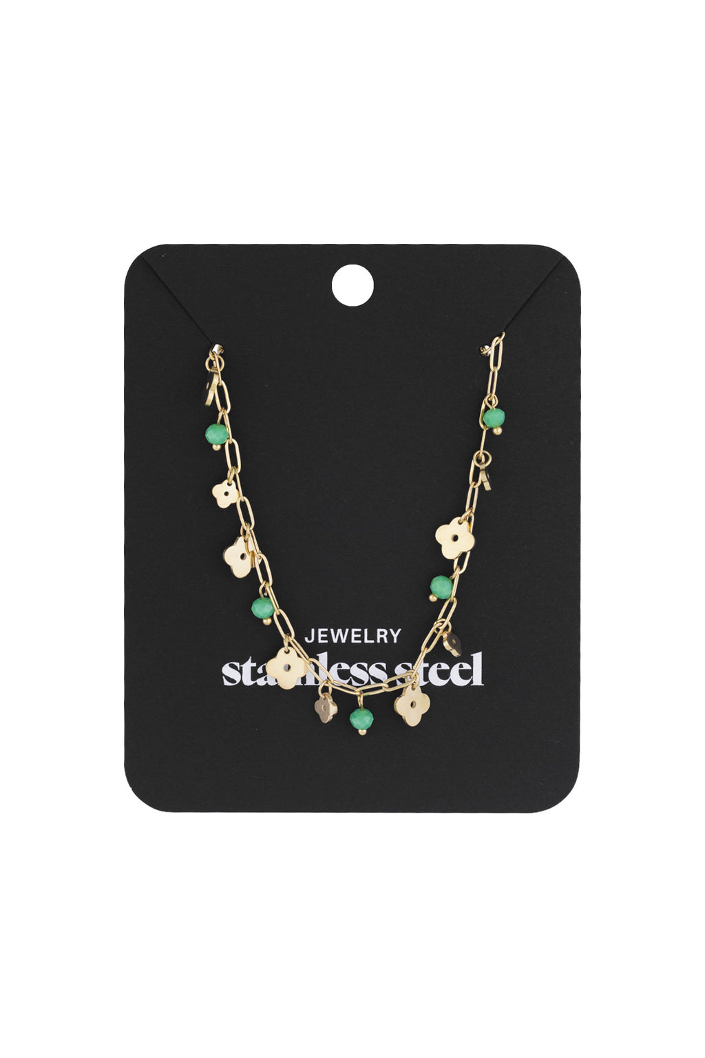 Collana trifoglio basic - Colore oro verde