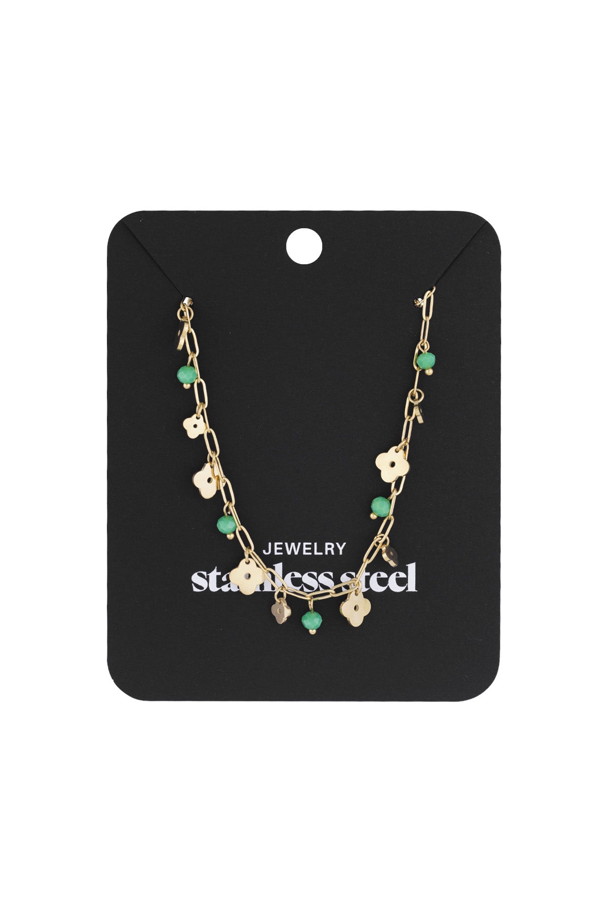 Collana trifoglio basic - Colore oro verde