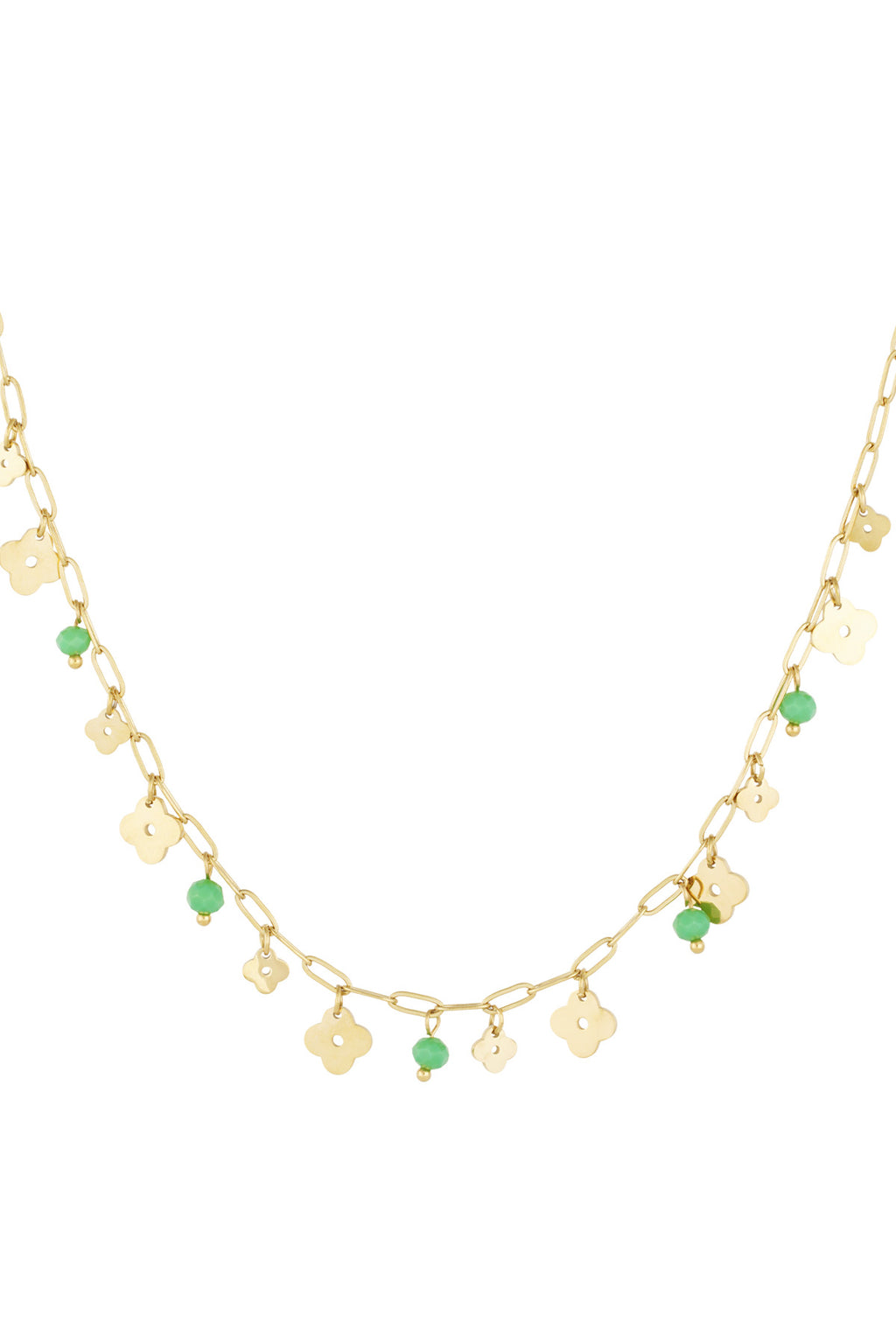 Collana trifoglio basic - Colore oro verde