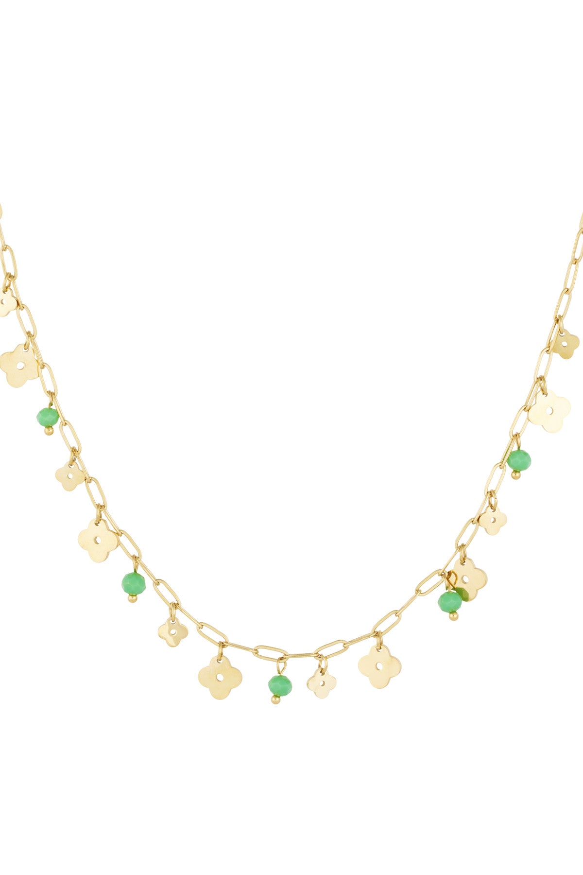 Collana trifoglio basic - Colore oro verde