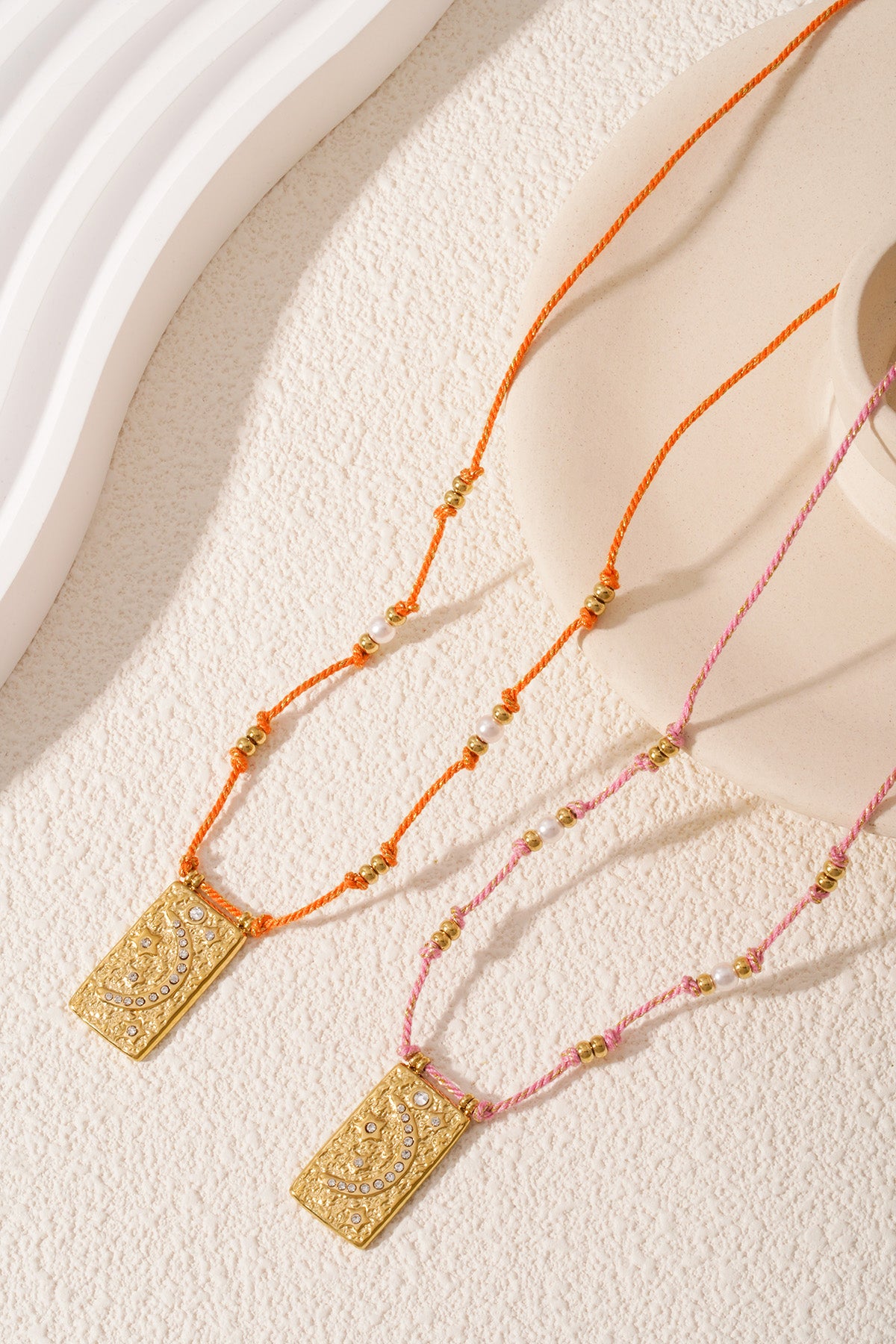 Collana Moony - Colore arancione e oro