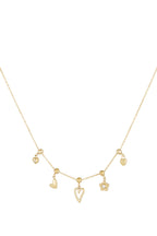 collana con ciondolo fiori e cuori