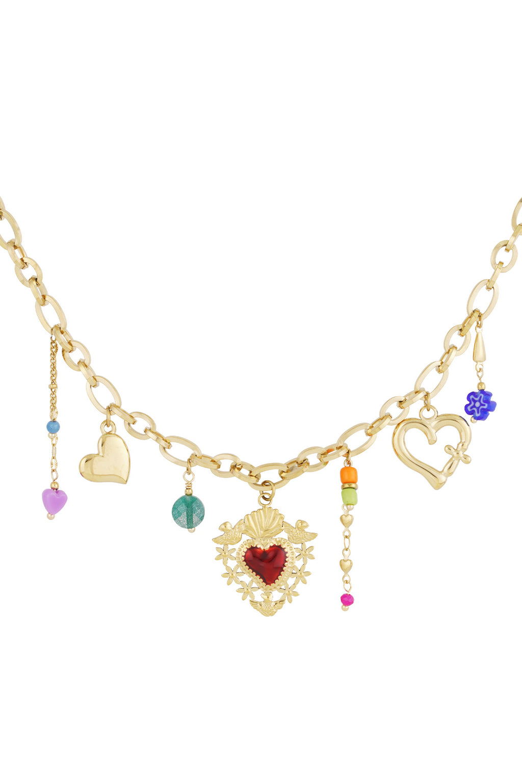 collana con ciondolo milagros cuore