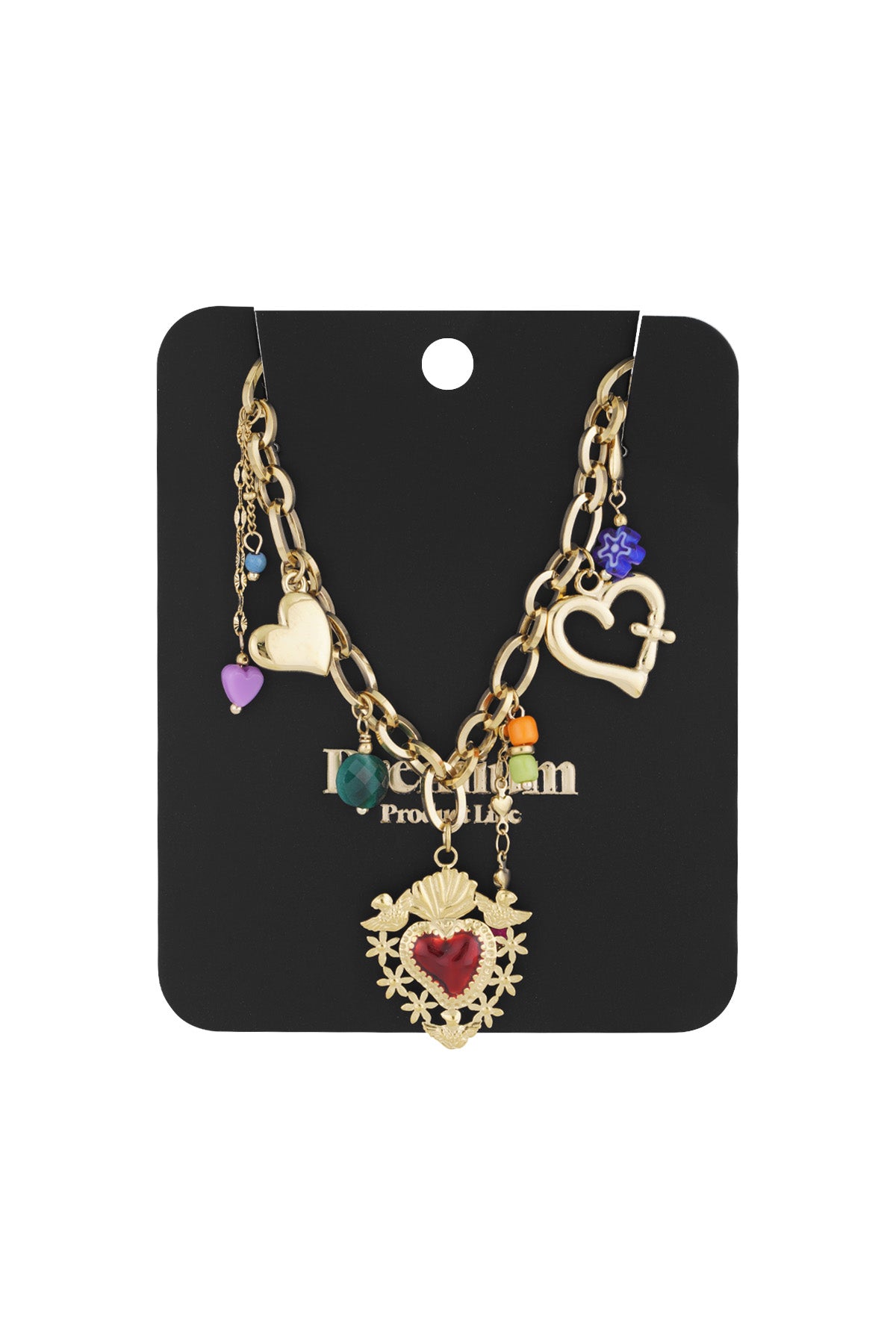 collana con ciondolo milagros cuore