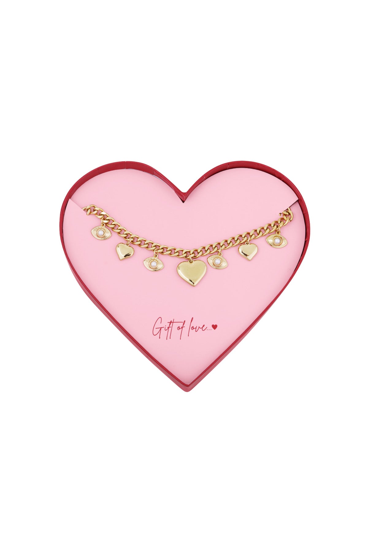 collana con gli occhi puntati su di te in acciaio inossidabile