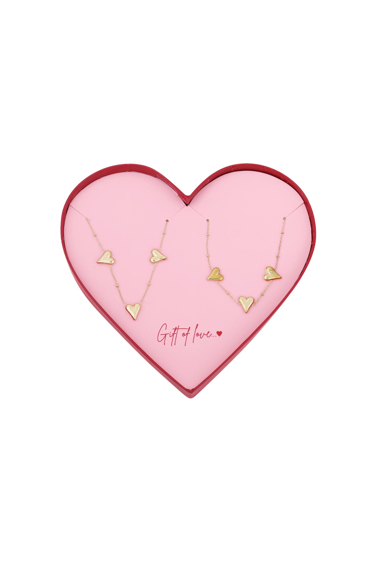 collana e bracciale in acciaio inossidabile gift of love